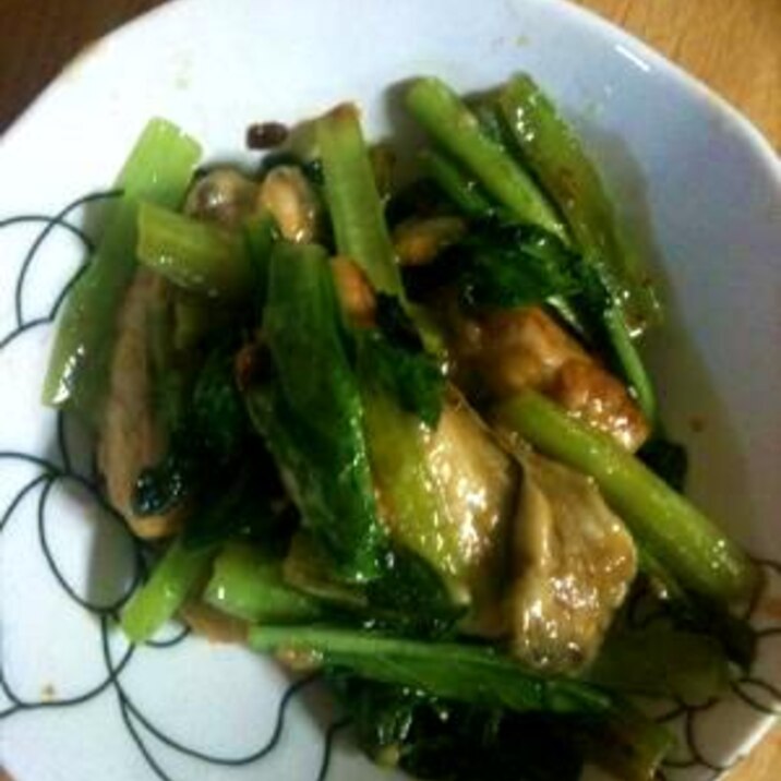 小松菜と牡蠣の炒め物